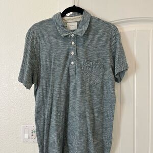 Billy Reid Blue Striped Polo Shirt